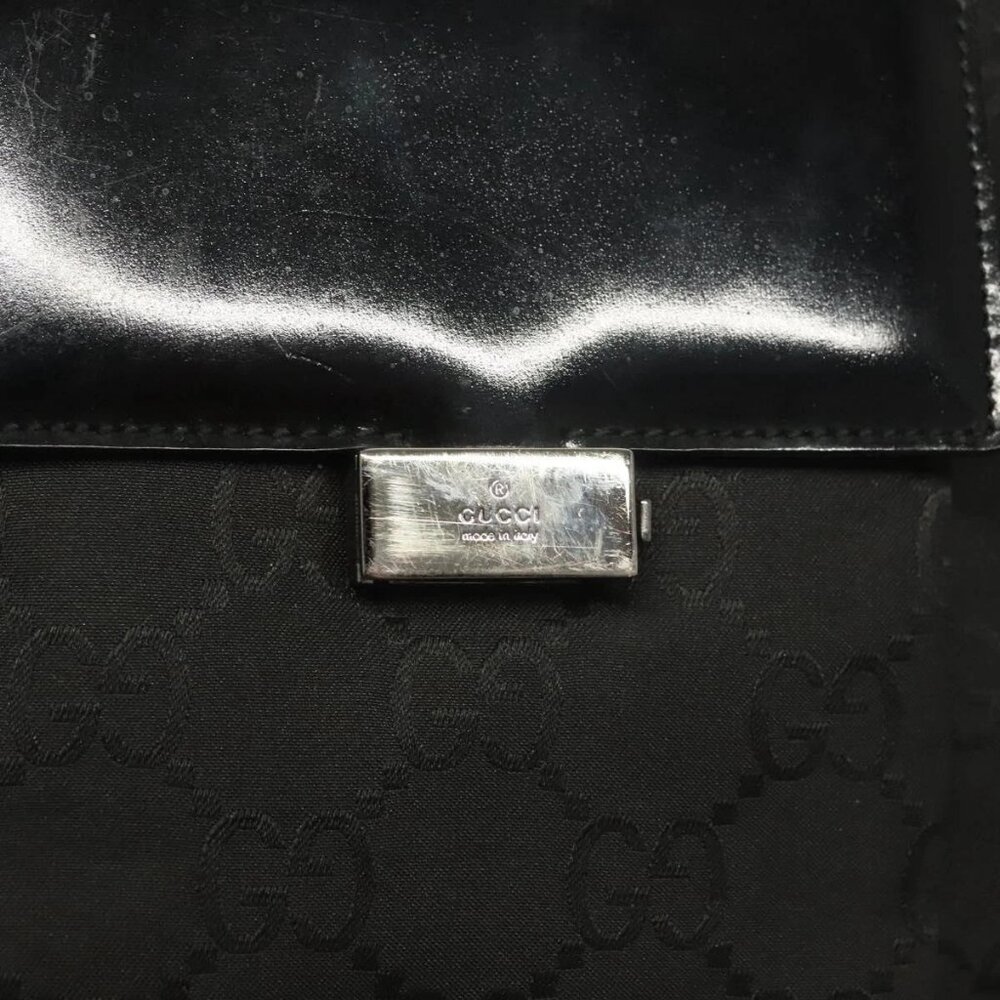 GUCCI GG Canvas Tote Bag Silver Black Auth 133326 - Picture 11 of 16